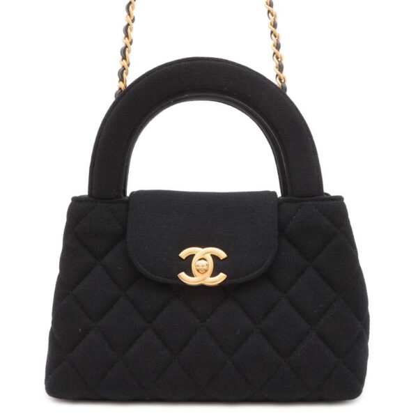 9646551 01 Chanel Mini Matelasse Cocomark 2way Shoulder Bag Black