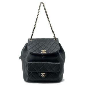 9649248 01 Chanel Matelasse 25 Diana Chain Shoulder Bag Lambskin Black