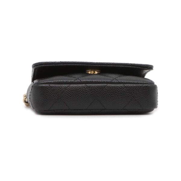 9650534 03 Chanel Mini Matelasse Shoulder Pouch Cocomark Caviar Black