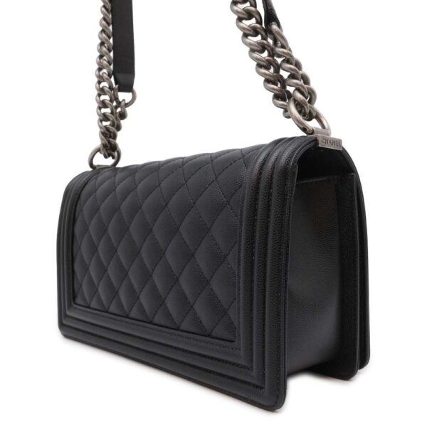 9656451 02 Chanel Boy Chanel Caviar Shoulder Bag Black