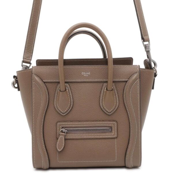 9659360 01 Celine Luggage Nano Shopper 2way Shoulder Bag Beige