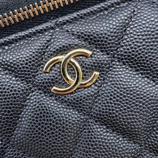 9660250 08 Chanel Vanity Matelasse Cocomark Trump Caviar Shoulder Bag Black