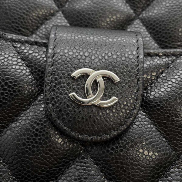 9669734 06 Chanel Matelasse Cocomark Caviar Pochette Shoulder Bag Black