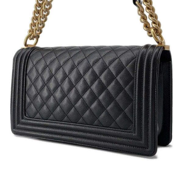 9670631 02 Chanel Boy Chanel Caviar Shoulder Bag Black