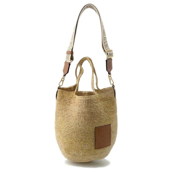 9675339 01 Loewe Slit Bag Mini Raffia Leather 2way Shoulder Basket Bag