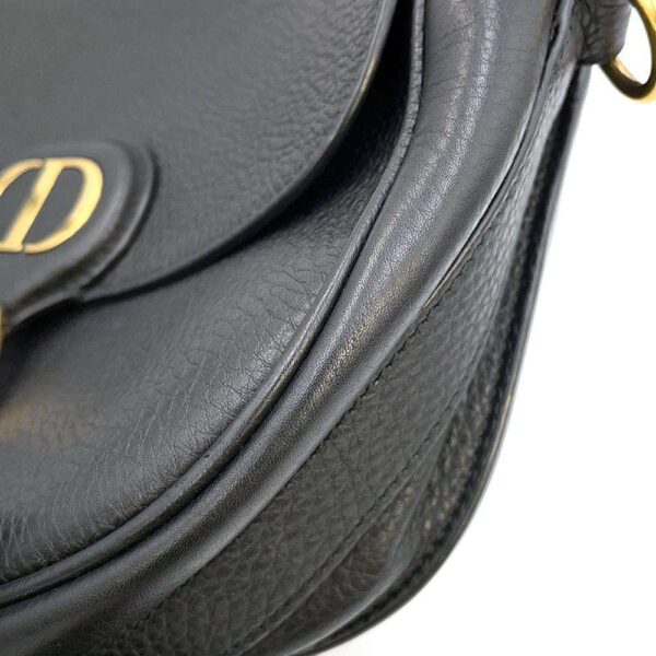 9683655 08 Christian Dior Bobby Leather Shoulder Bag Black