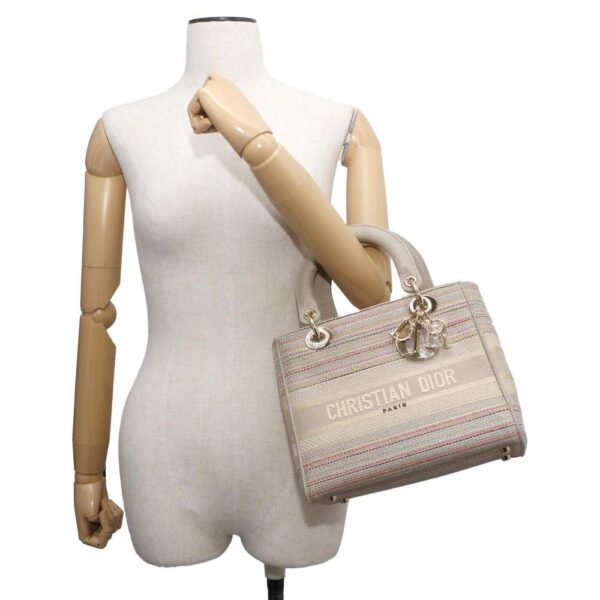 9683693 05 Christian Dior Lady Delight Canvas 2WAY Shoulder Bag White