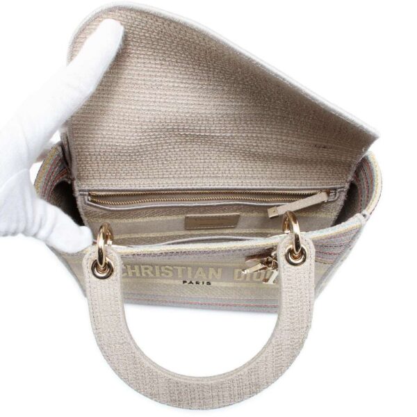 9683693 06 Christian Dior Lady Delight Canvas 2WAY Shoulder Bag White