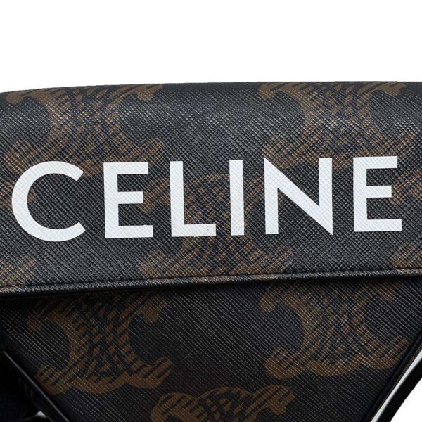 9683754 06 Celine Triomphe Triangle Leather Pochette Shoulder Bag