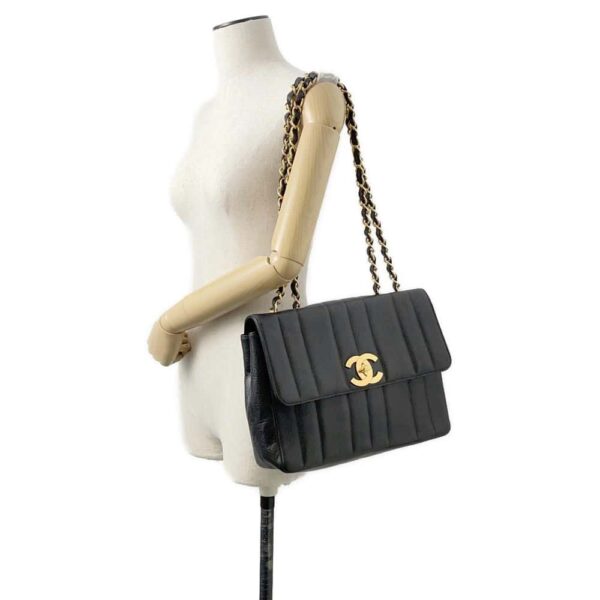 9683853 04 Chanel Mademoiselle Coco Mark Caviar Bag Black