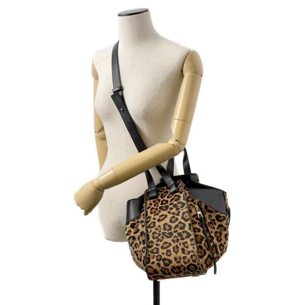 9683860 04 Loewe Hammock Leopard Small 2way Shoulder Bag Black