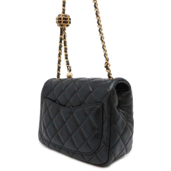 9683877 02 Chanel Mini Matelasse Lambskin Coco Ball Shoulder Bag Black