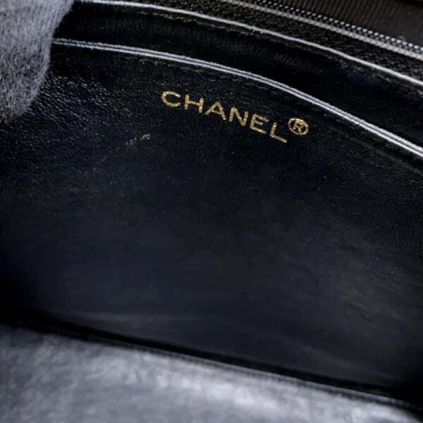 9683945 07 Chanel Matelasse Coco Mark Caviar Handle Bag Black