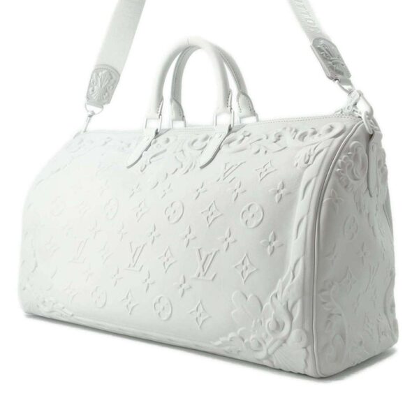 9684089 02 Louis Vuitton Keepall Bandouliere 50 Calf Leather Bag White