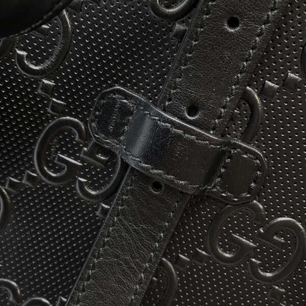 9684478 13 Gucci GG Embossed Leather Tote Bag Black