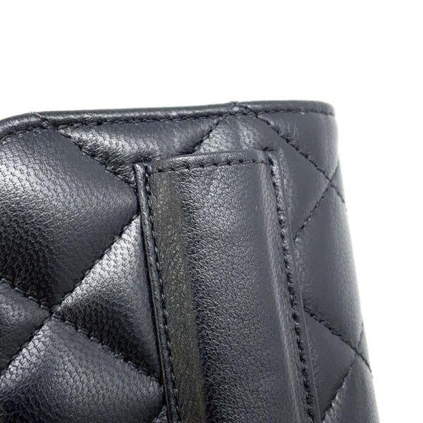 9685499 09 Chanel Matelasse Coco Mark Goatskin Waist Pouch Mini Black