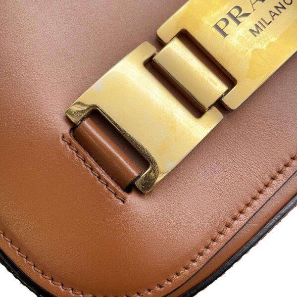 9685925 07 Prada Leather Shoulder Bag Brown