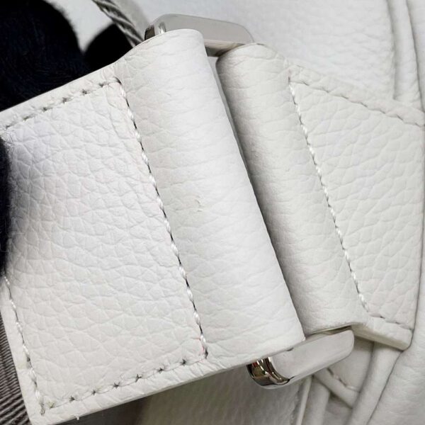 9687172 12 Christian Dior Saddle Leather Body Bag White