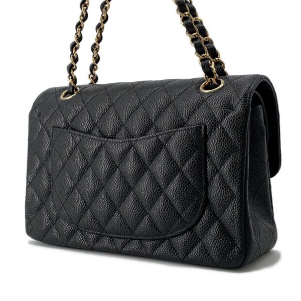 9687219 02 Chanel Matelasse 23 Coco Mark Double Chain Caviar Bag Black