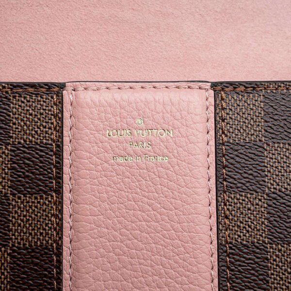 9687325 12 Louis Vuitton Damier Ebene Taurillon Magnolia Cuir Chain Bag Pink