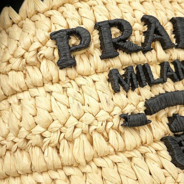 9692169 08 Prada Tote Bag Crochet Mini Raffia Leather