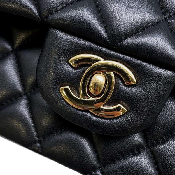 9699670 08 Chanel Matelasse 25 Coco Mark Lambskin Double Chain Black