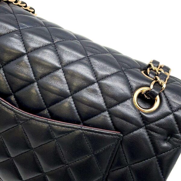 9699670 16 Chanel Matelasse 25 Coco Mark Lambskin Double Chain Black