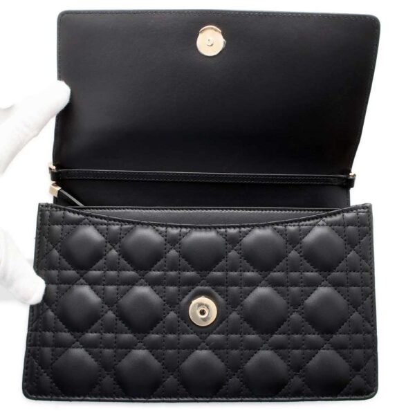 9700314 06 Christian Dior My Dior Top Handle Cannage Lambskin Handbag Black