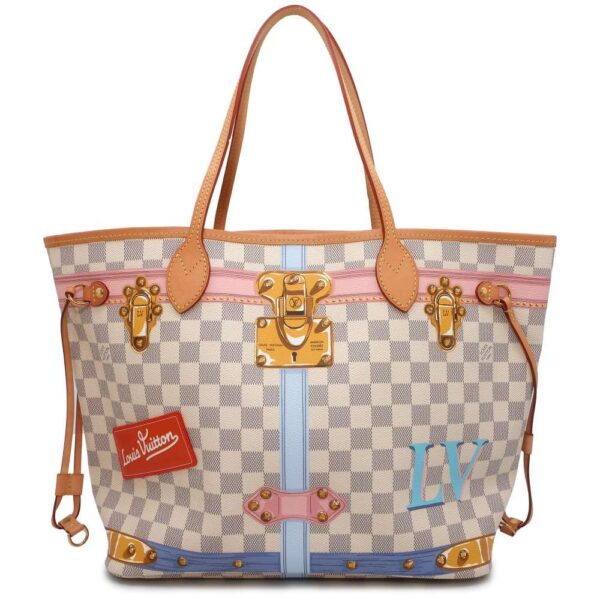 9703230 01 Louis Vuitton Neverfull MM Damier Azur Jungle Tote Bag