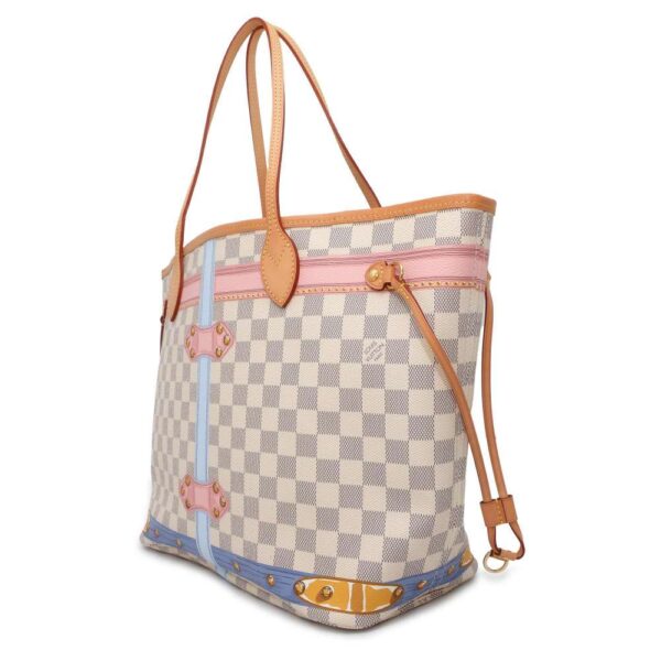 9703230 02 Louis Vuitton Neverfull MM Damier Azur Jungle Tote Bag