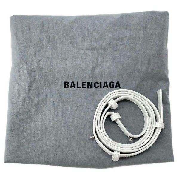 9705012 19 Balenciaga Le Cagole Pannier Small Nylon 2way Shoulder Bag White