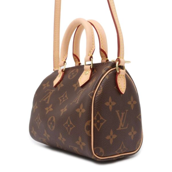 9706811 02 Louis Vuitton Monogram Nano Speedy Canvas Shoulder Bag