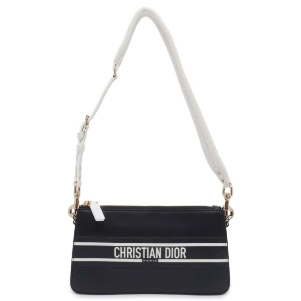 9707511 01 Christian Dior Vibe Leather Shoulder Bag White