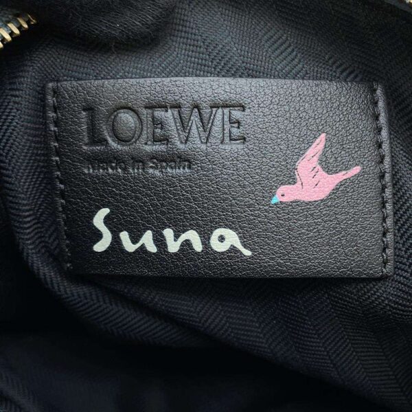 9711006 10 Loewe Suna Fujita Ring Tailed Lemur Shearling 2way Bag Black