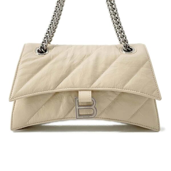 9711488 01 Balenciaga Hourglass Leather Chain Shoulder Bag