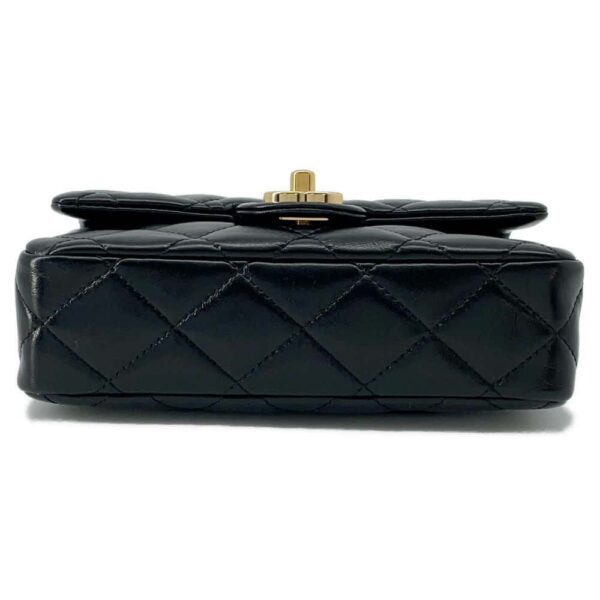 9713482 03 Chanel Matelasse Small Shiny Lambskin Handbag Black