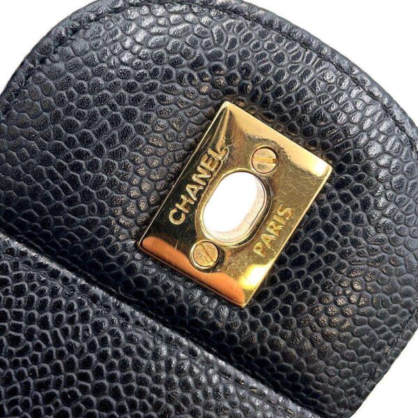 9715622 08 Chanel Matelasse 30 Coco Mark Caviar Skin Shoulder Bag Black