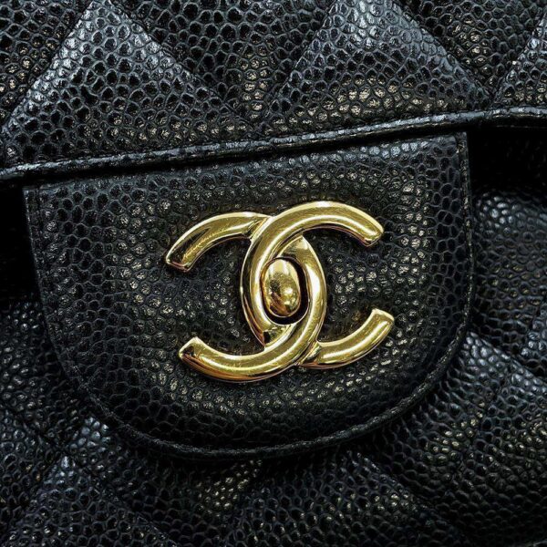 9715622 14 Chanel Matelasse 30 Coco Mark Caviar Skin Shoulder Bag Black