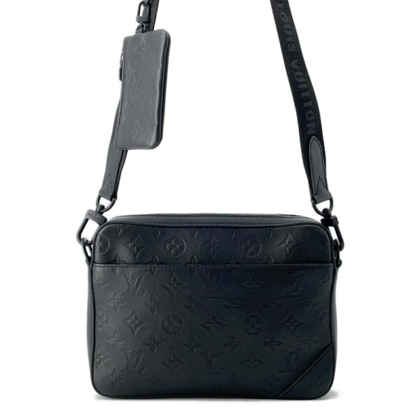 9715967 01 Louis Vuitton Shadow Duo Messenger Monogram Shoulder Bag Black