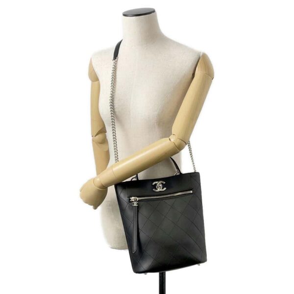 9719767 04 Chanel Bucket Cocomark Shoulder Bag Black