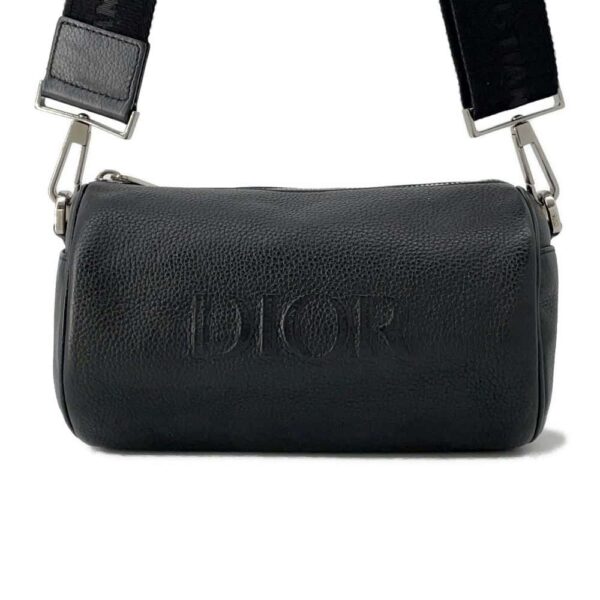 9720343 01 Christian Dior Roller Leather Shoulder Bag Black