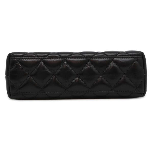 9723955 03 Chanel Mini Matelasse Calf Leather Shoulder Bag Black