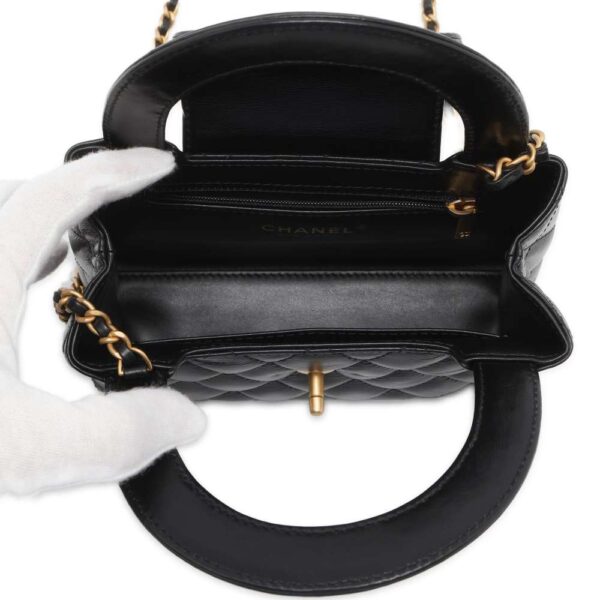 9723955 06 Chanel Mini Matelasse Calf Leather Shoulder Bag Black