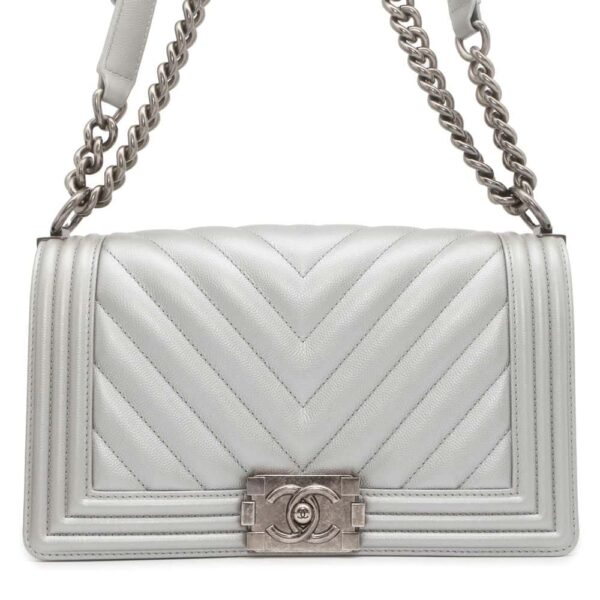 9724594 01 Chanel Boy Chanel Chevron Caviar V Stitch Bag