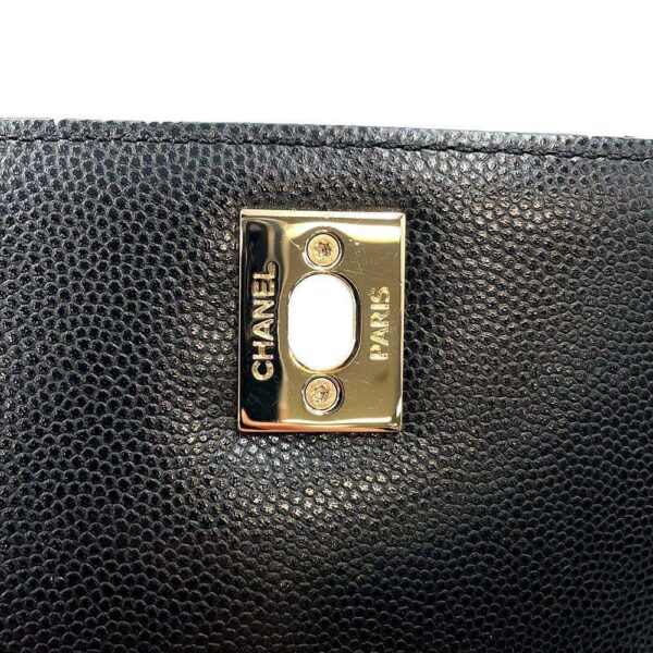 9729902 08 Chanel Mini Matelasse Coco Handle Caviar Skin Shoulder Bag Black