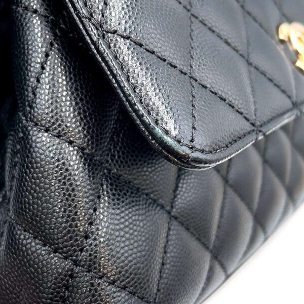 9729902 13 Chanel Mini Matelasse Coco Handle Caviar Skin Shoulder Bag Black