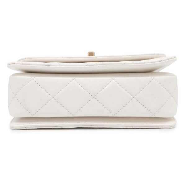 9733015 03 Chanel Matelasse Coco Mark Top Handle 2way Bag White