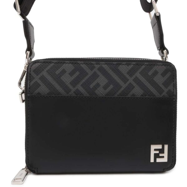 9733725 01 Fendi Zucca Organizer Camera Shoulder Bag Black