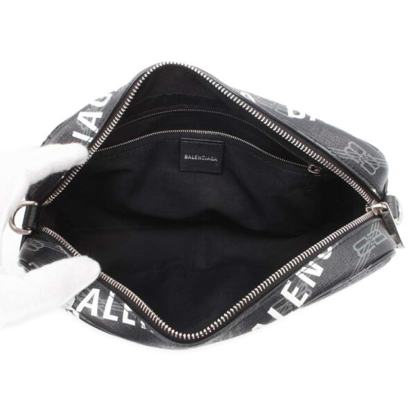 9733862 05 Balenciaga BB Monogram Signature Camera Bag Black White