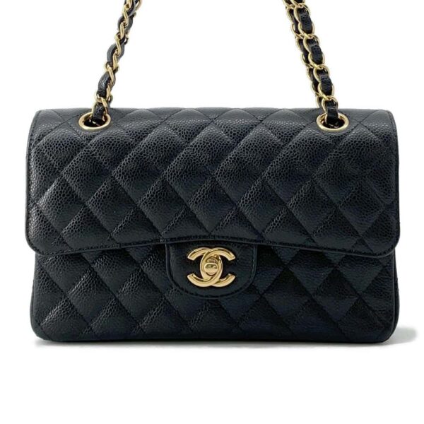 9734371 01 Chanel Matelasse 23 Coco Mark Double Chain Bag Black